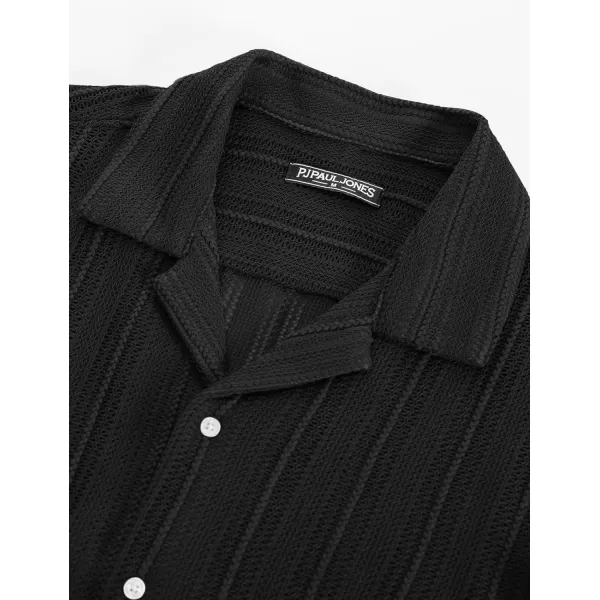 PJ PAUL JONES Men's Casual Button Down Shirts Cuban Collar Summer Beach Shirts