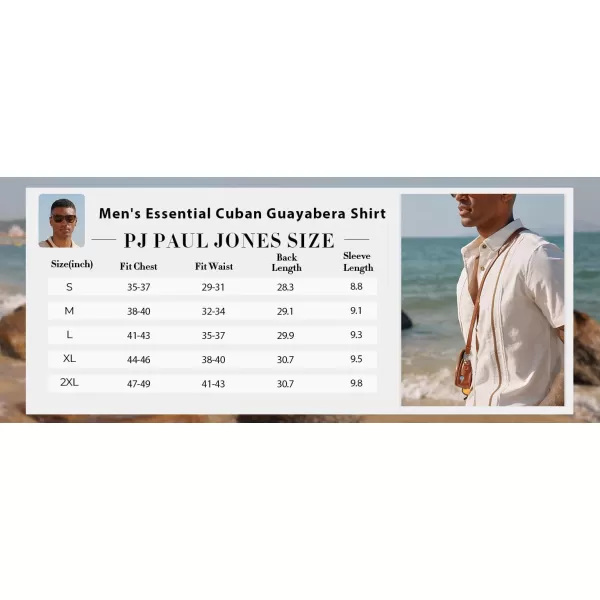 PJ PAUL JONES Men's Casual Button Down Shirts Linen Cuban Guayabera Shirt Color Blocking Stripes Cotton Beach Shirts