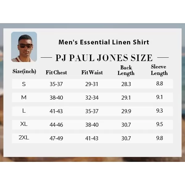 PJ PAUL JONES Men's Casual Button Down Shirts Linen Cuban Guayabera Shirt Color Blocking Stripes Cotton Beach Shirts