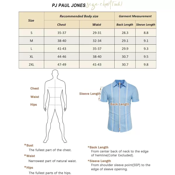 PJ PAUL JONES Men's Casual Button Down Shirts Linen Cuban Guayabera Shirt Color Blocking Stripes Cotton Beach Shirts