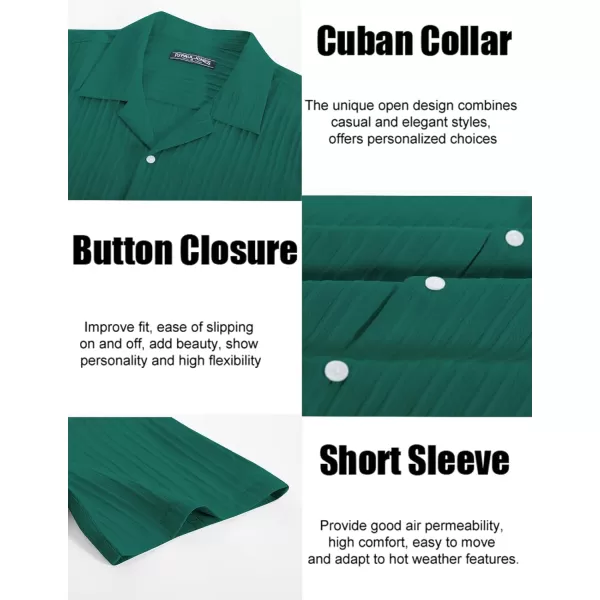PJ PAUL JONES Men's Casual Button Down Shirts Short Sleeve Summer Shirts Wrinkle-Free Shirts Textured Beach Shirts