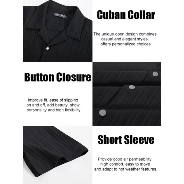 PJ PAUL JONES Men's Casual Button Down Shirts Short Sleeve Summer Shirts Wrinkle-Free Shirts Textured Beach Shirts
