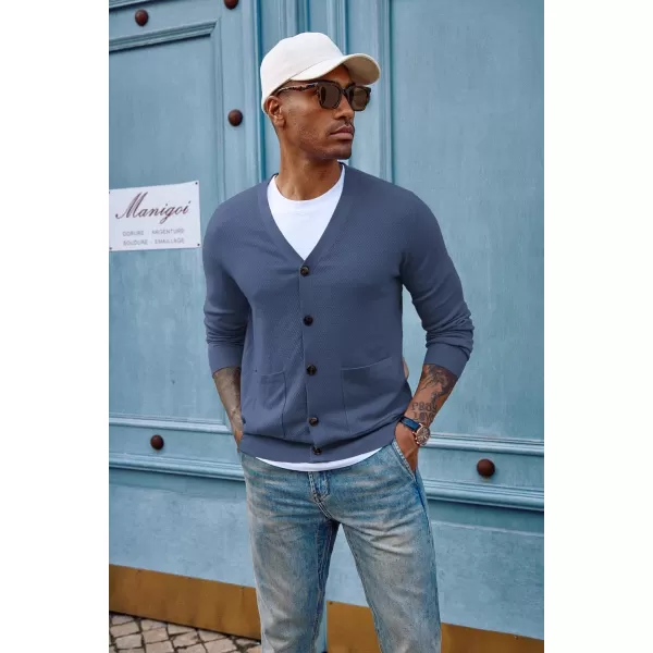 PJ PAUL JONES Men's Casual Cardigan Sweaters Long Sleeve V-Neck Cardigans Button-up Knitted Sweater