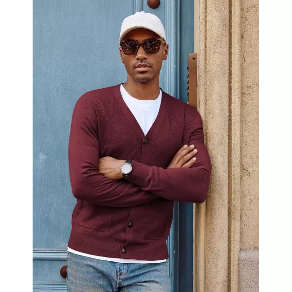 PJ PAUL JONES Men's Casual Cardigan Sweaters Long Sleeve V-Neck Cardigans Button-up Knitted Sweater