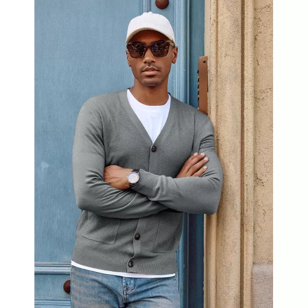 PJ PAUL JONES Men's Casual Cardigan Sweaters Long Sleeve V-Neck Cardigans Button-up Knitted Sweater