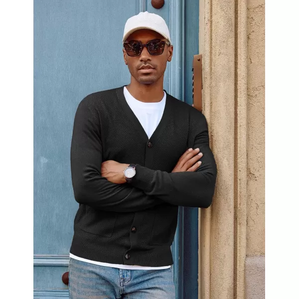 PJ PAUL JONES Men's Casual Cardigan Sweaters Long Sleeve V-Neck Cardigans Button-up Knitted Sweater