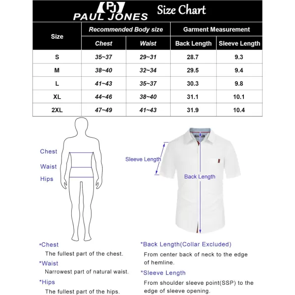 PJ PAUL JONES Men's Casual Dress Shirts Wrinkle-Free Short Sleeve Button Down Untucked Dress Shirt with Webbing Pocket
