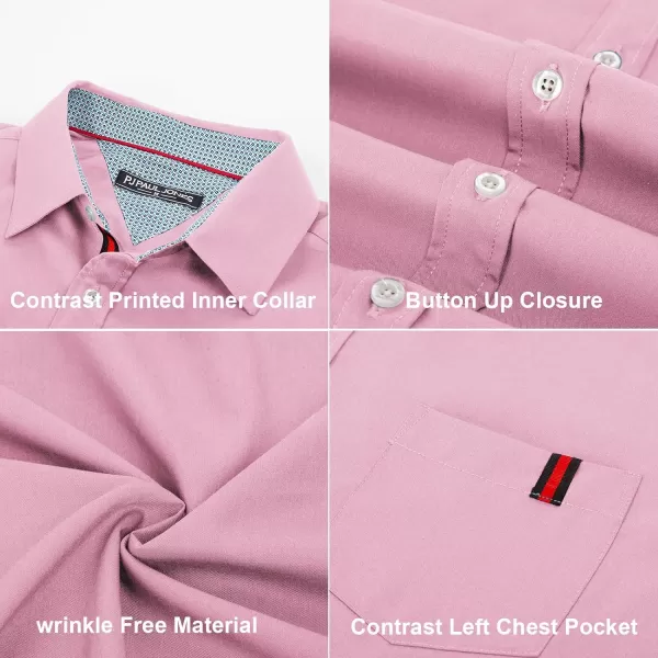 PJ PAUL JONES Men's Casual Dress Shirts Wrinkle-Free Short Sleeve Button Down Untucked Dress Shirt with Webbing Pocket