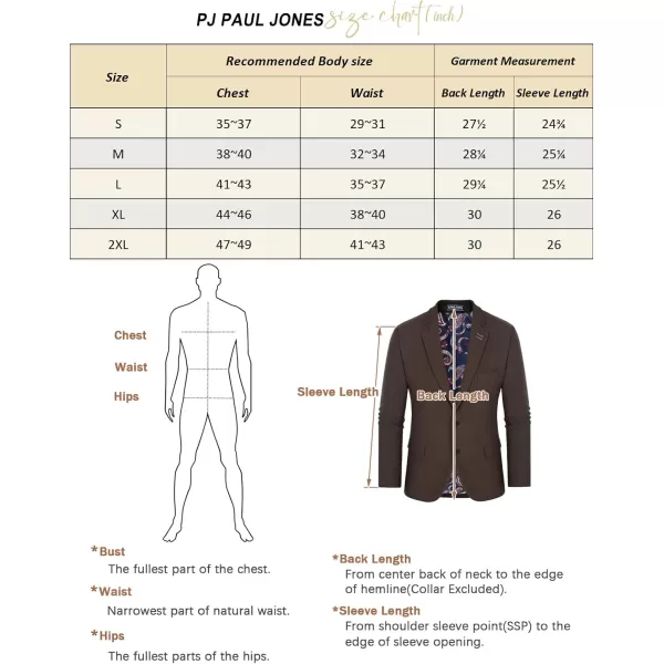 PJ PAUL JONES Mens Casual Knit Blazer Suit Jacket Slim Fit 2 Button Sport Coat
