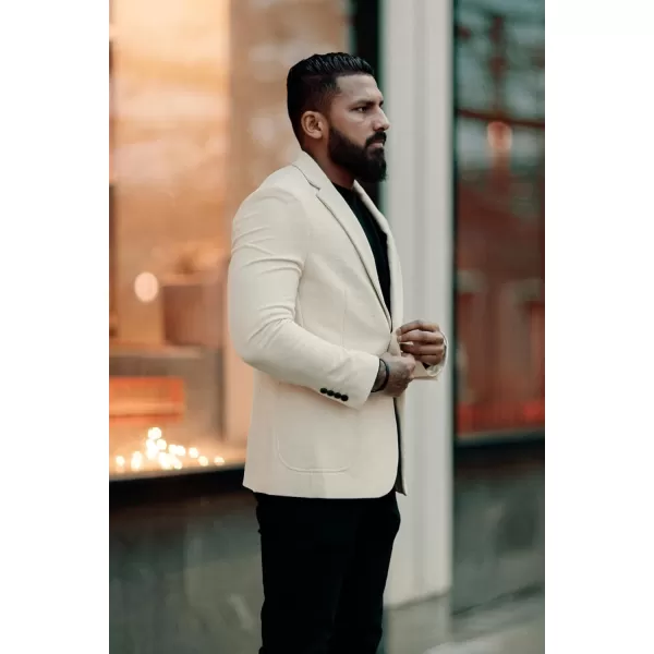 PJ PAUL JONES Mens Casual Knit Blazer Suit Jacket Slim Fit 2 Button Sport Coat