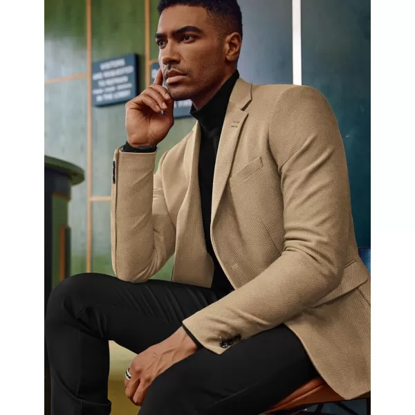 PJ PAUL JONES Mens Casual Knit Blazer Suit Jacket Slim Fit 2 Button Sport Coat
