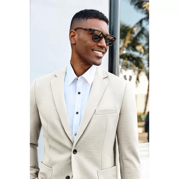 PJ PAUL JONES Mens Casual Knit Blazer Suit Jacket Slim Fit 2 Button Sport Coat