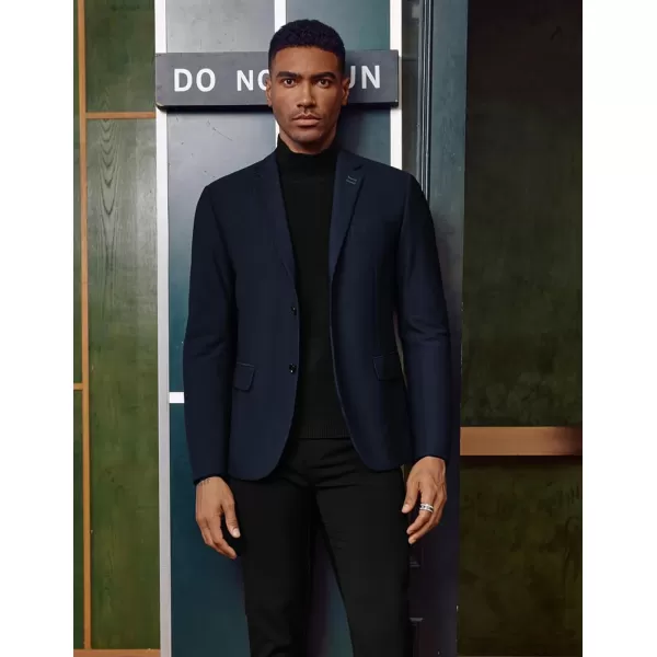 PJ PAUL JONES Mens Casual Knit Blazer Suit Jacket Slim Fit 2 Button Sport Coat