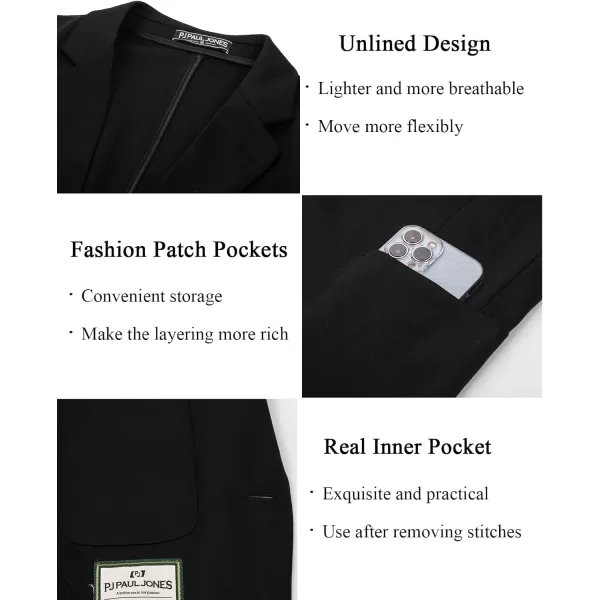 PJ PAUL JONES Men's Casual Knit Blazer Suit Jackets Two Button Lightweight Unlined Sport Coat