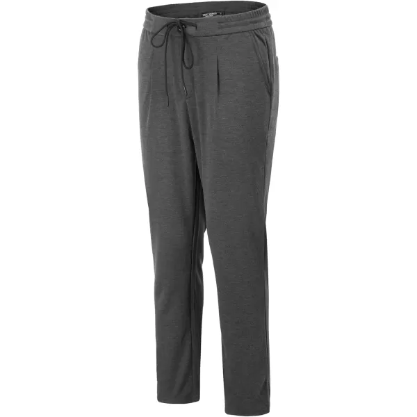 PJ PAUL JONES Men's Casual Pants Slim Fit Elastic Waist Drawstring Pants Pleated Front Tapered Trousers
