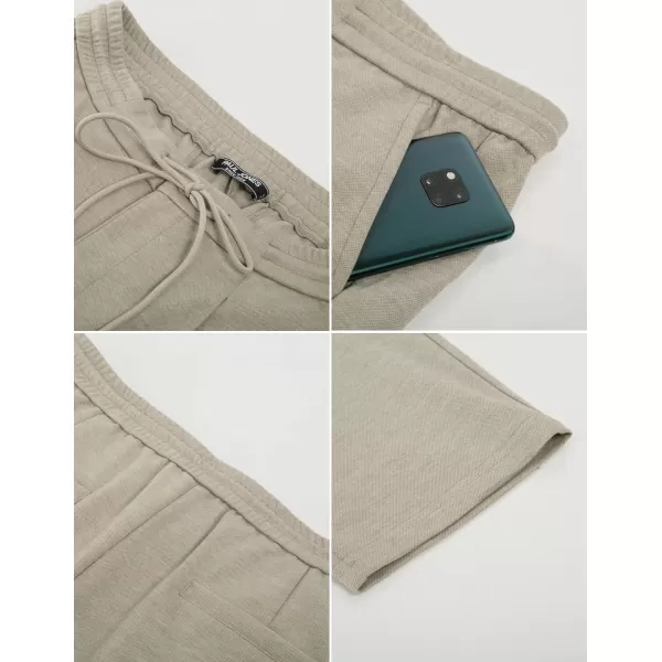 PJ PAUL JONES Men's Casual Pants Slim Fit Elastic Waist Drawstring Pants Pleated Front Tapered Trousers