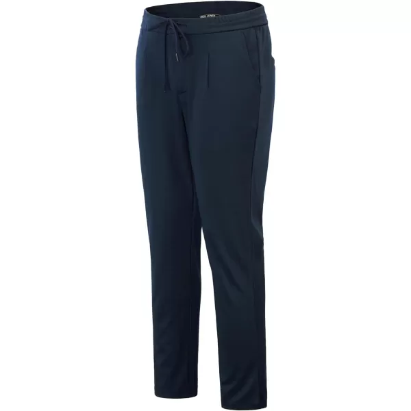PJ PAUL JONES Men's Casual Pants Slim Fit Elastic Waist Drawstring Pants Pleated Front Tapered Trousers
