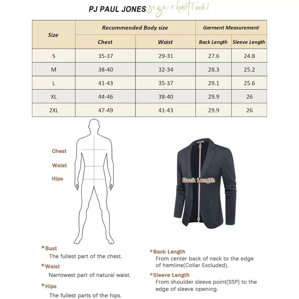 PJ PAUL JONES Mens Casual Sport Coat Blazer Two Buttons Lightweight Business Jackets