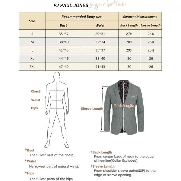 PJ PAUL JONES Mens Casual Sport Coat Blazer Two Buttons Lightweight Business Jackets