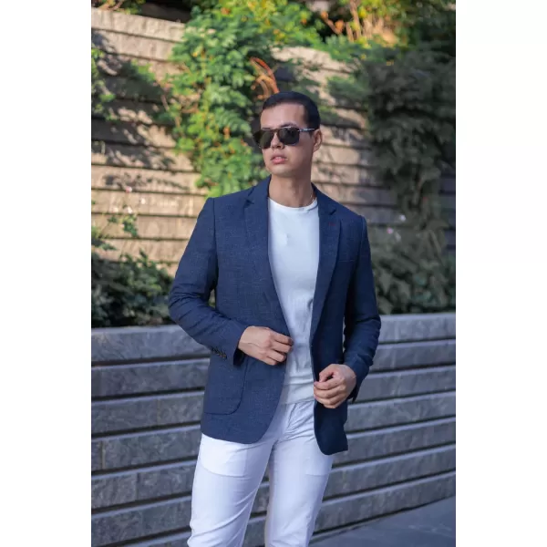 PJ PAUL JONES Mens Casual Suit Blazer Jackets One Button Regular Fit Linen Blend Sport Coat