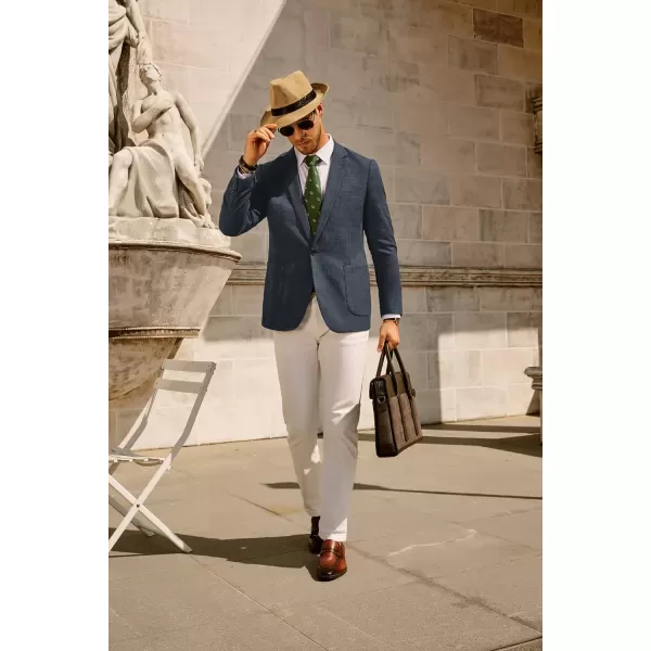 PJ PAUL JONES Mens Casual Suit Blazer Jackets One Button Regular Fit Linen Blend Sport Coat