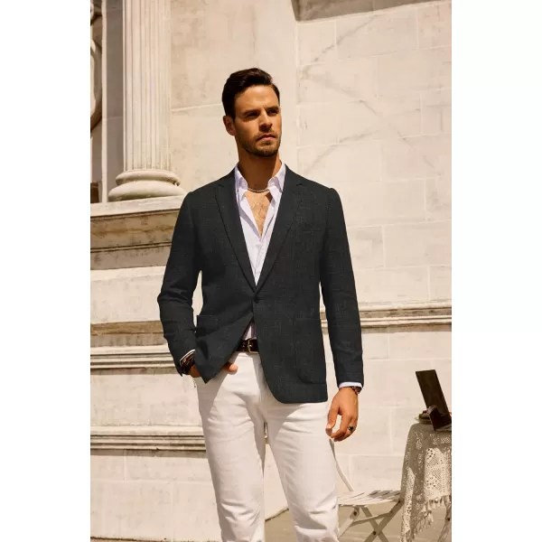 PJ PAUL JONES Mens Casual Suit Blazer Jackets One Button Regular Fit Linen Blend Sport Coat