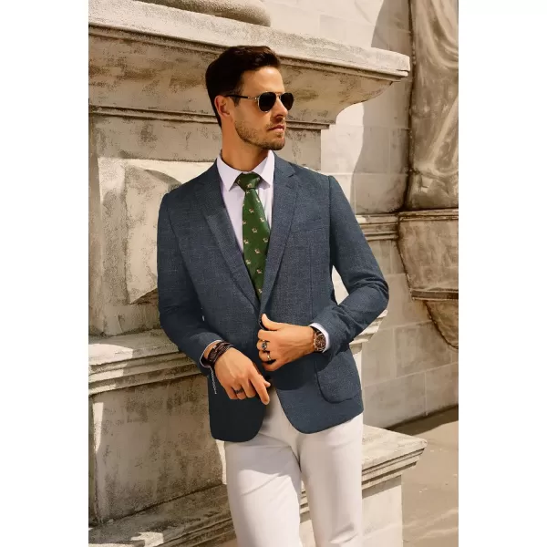 PJ PAUL JONES Mens Casual Suit Blazer Jackets One Button Regular Fit Linen Blend Sport Coat