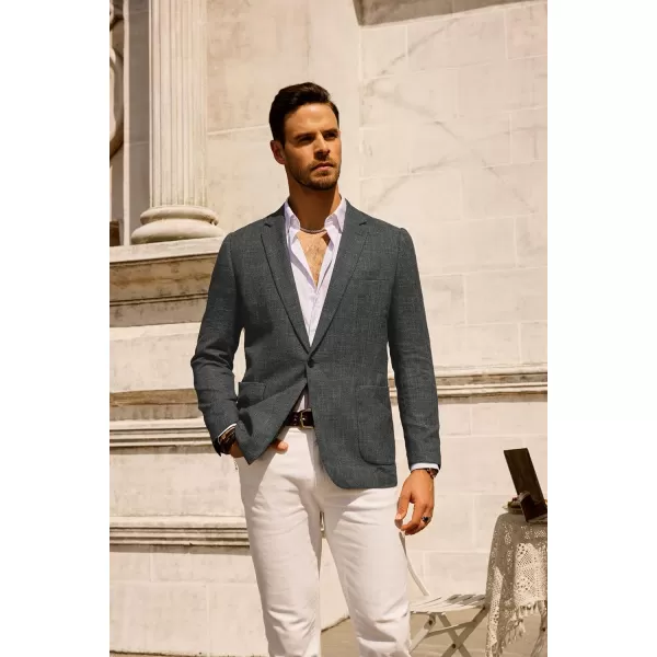 PJ PAUL JONES Mens Casual Suit Blazer Jackets One Button Regular Fit Linen Blend Sport Coat