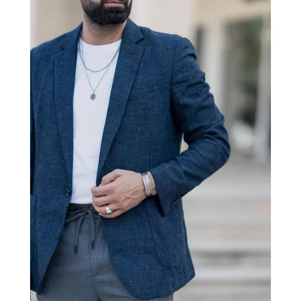 PJ PAUL JONES Mens Casual Suit Blazer Jackets One Button Regular Fit Linen Blend Sport Coat