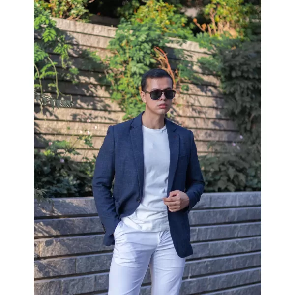 PJ PAUL JONES Mens Casual Suit Blazer Jackets One Button Regular Fit Linen Blend Sport Coat