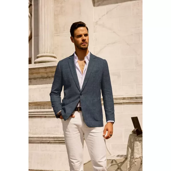 PJ PAUL JONES Mens Casual Suit Blazer Jackets One Button Regular Fit Linen Blend Sport Coat