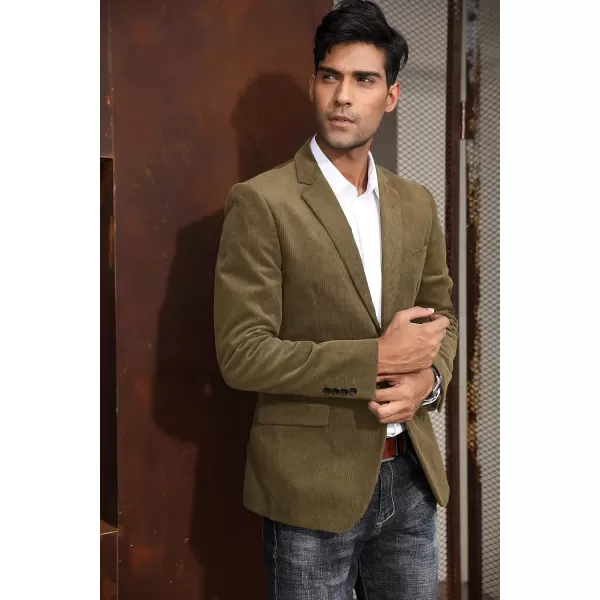 PJ PAUL JONES Mens Corduroy Blazer Jackets Slim Fit Two Button Casual Sports Coat