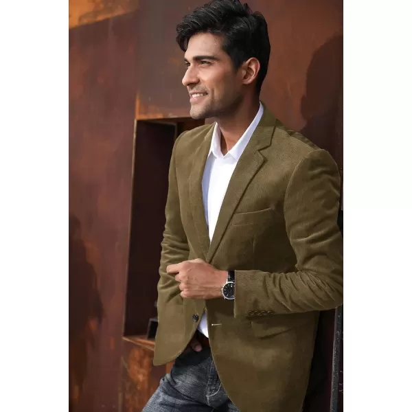 PJ PAUL JONES Mens Corduroy Blazer Jackets Slim Fit Two Button Casual Sports Coat