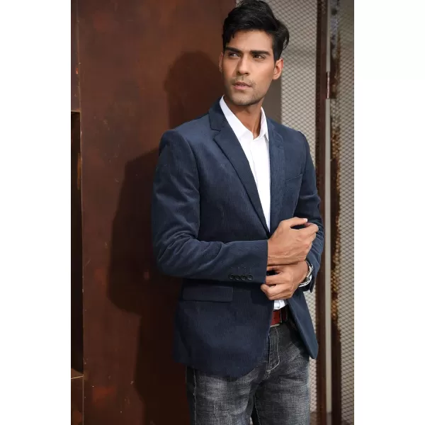 PJ PAUL JONES Mens Corduroy Blazer Jackets Slim Fit Two Button Casual Sports Coat