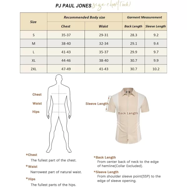 PJ PAUL JONES Men's Cotton Linen Shirts Vintage Contrast Breathable Button Down Shirts Retro Short Sleeve Dress Shirts