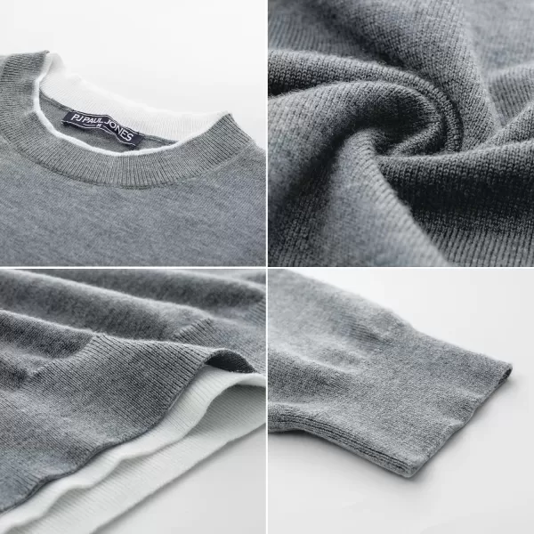 PJ PAUL JONES Mens Crewneck Dress Sweater Slim Fit Lightweight Wool Blend Knitted Sweaters