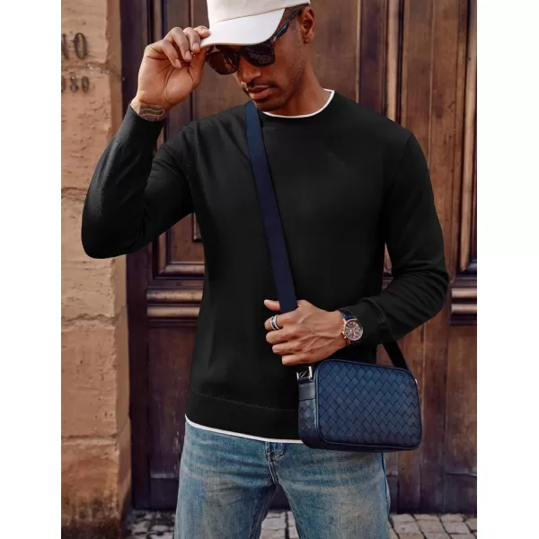 PJ PAUL JONES Mens Crewneck Dress Sweater Slim Fit Lightweight Wool Blend Knitted Sweaters