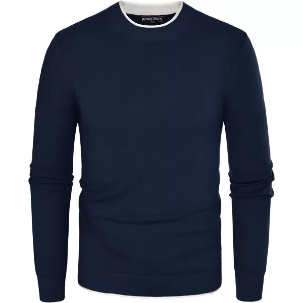 PJ PAUL JONES Mens Crewneck Dress Sweater Slim Fit Lightweight Wool Blend Knitted Sweaters