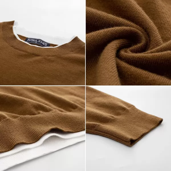 PJ PAUL JONES Mens Crewneck Dress Sweater Slim Fit Lightweight Wool Blend Knitted Sweaters