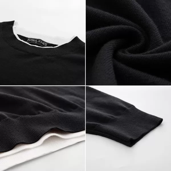 PJ PAUL JONES Mens Crewneck Dress Sweater Slim Fit Lightweight Wool Blend Knitted Sweaters