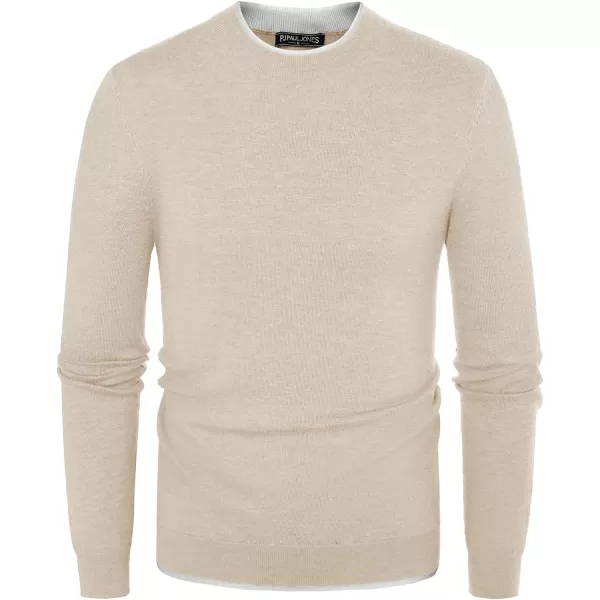 PJ PAUL JONES Mens Crewneck Dress Sweater Slim Fit Lightweight Wool Blend Knitted Sweaters