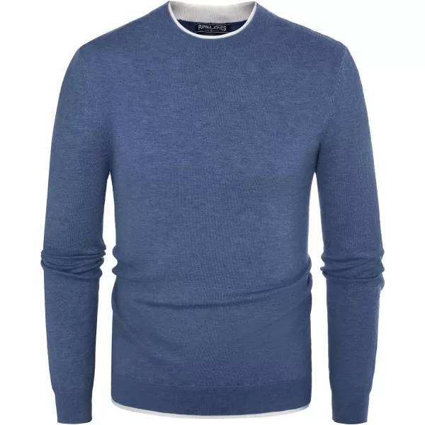 PJ PAUL JONES Mens Crewneck Dress Sweater Slim Fit Lightweight Wool Blend Knitted Sweaters