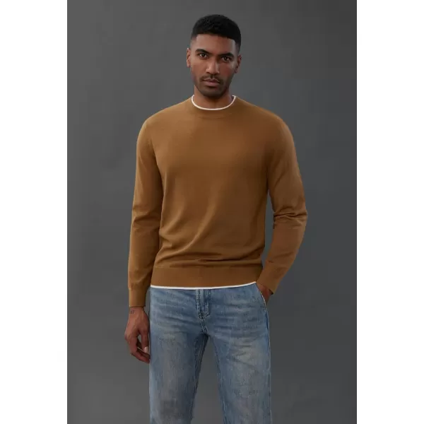 PJ PAUL JONES Mens Crewneck Dress Sweater Slim Fit Lightweight Wool Blend Knitted Sweaters