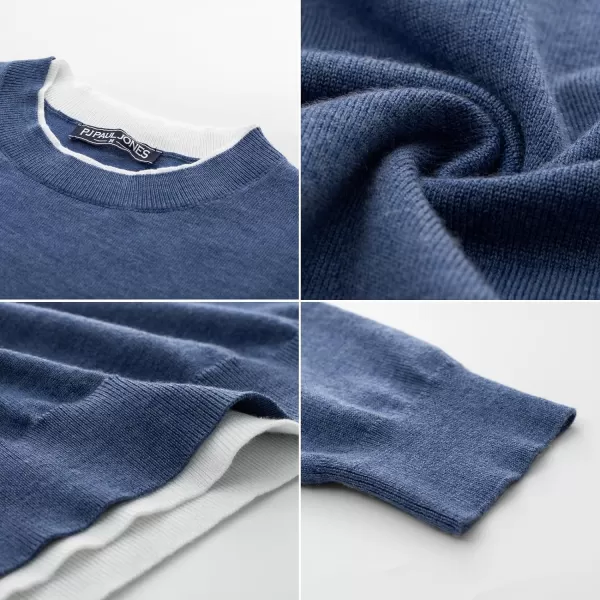 PJ PAUL JONES Mens Crewneck Dress Sweater Slim Fit Lightweight Wool Blend Knitted Sweaters