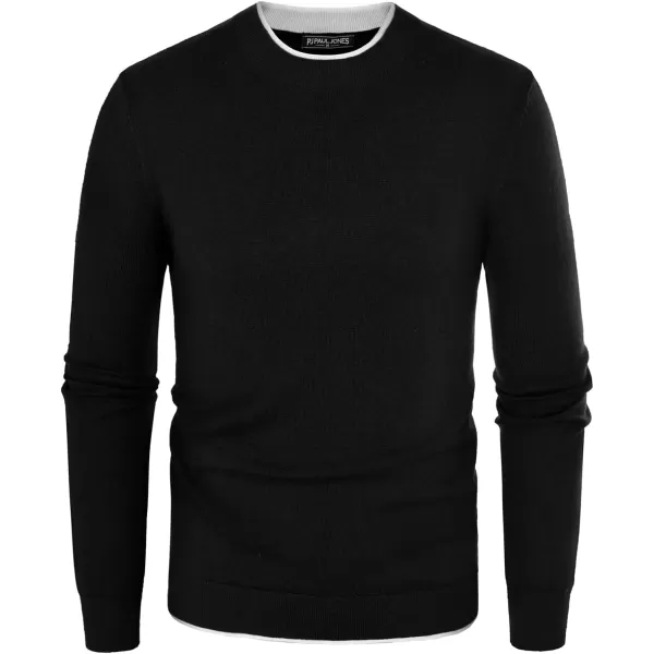 PJ PAUL JONES Mens Crewneck Dress Sweater Slim Fit Lightweight Wool Blend Knitted Sweaters