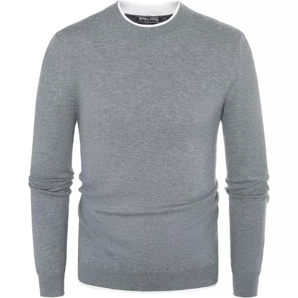 PJ PAUL JONES Mens Crewneck Dress Sweater Slim Fit Lightweight Wool Blend Knitted Sweaters