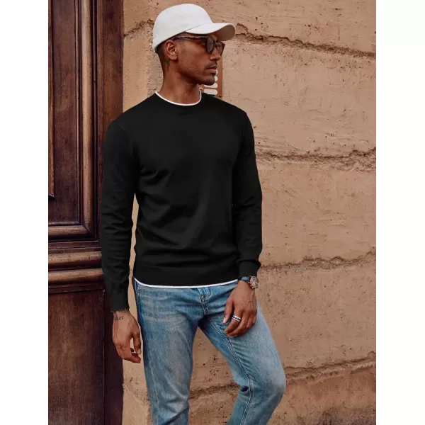 PJ PAUL JONES Mens Crewneck Dress Sweater Slim Fit Lightweight Wool Blend Knitted Sweaters