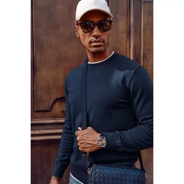 PJ PAUL JONES Mens Crewneck Dress Sweater Slim Fit Lightweight Wool Blend Knitted Sweaters