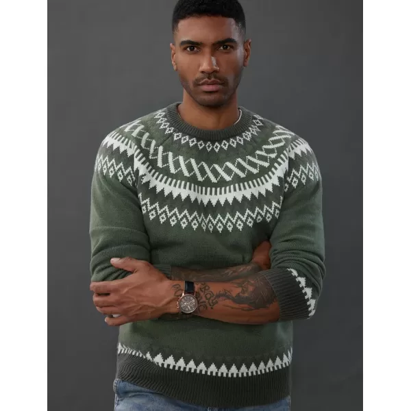 PJ PAUL JONES Men's Crewneck Pullover Sweater Unisex Fair Isle Long Sleeve Knitted Sweater