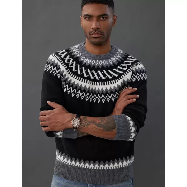 PJ PAUL JONES Men's Crewneck Pullover Sweater Unisex Fair Isle Long Sleeve Knitted Sweater